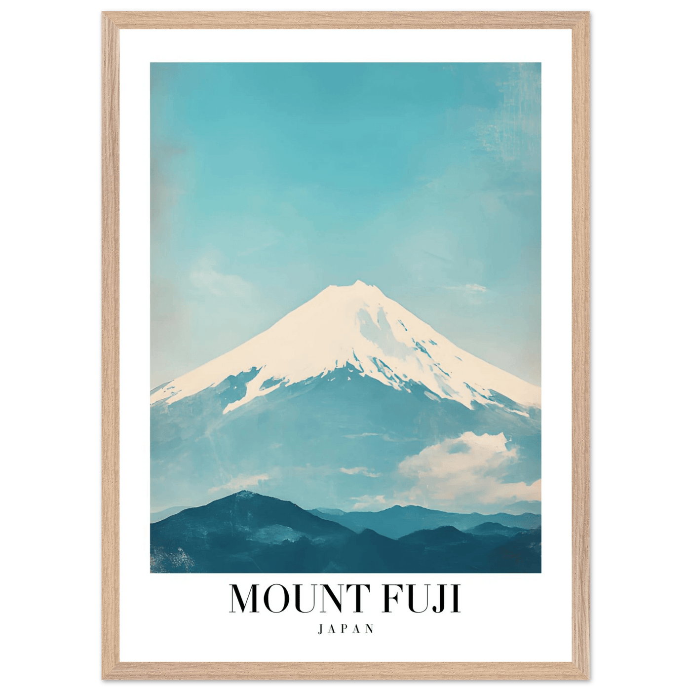 Mount Fuji Japan Framed Poster – Serene Vintage Travel Wall Art with Wooden Frame - Vibrantwalls