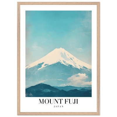 Mount Fuji Japan Framed Poster – Serene Vintage Travel Wall Art with Wooden Frame - Vibrantwalls