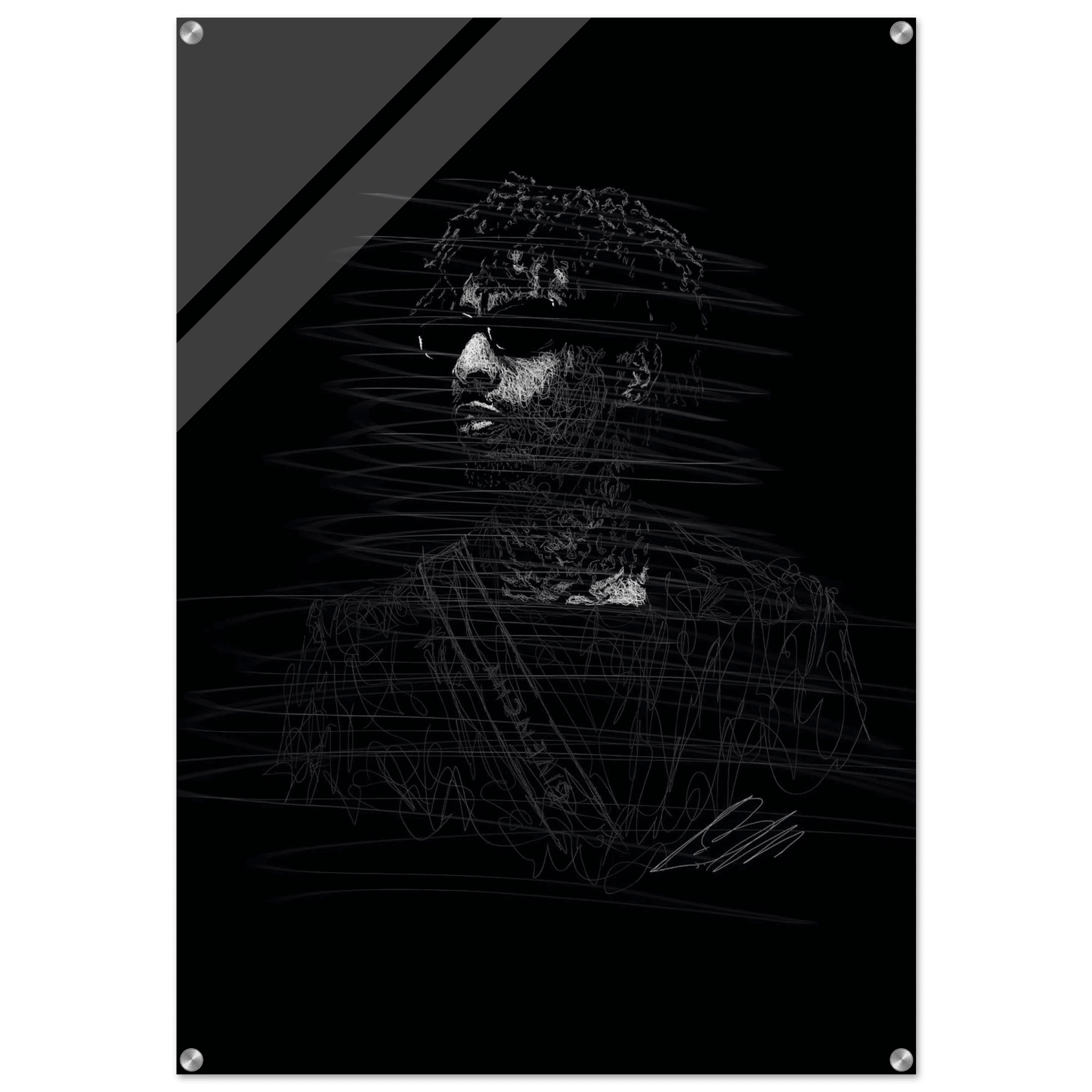 The Rapper Scribble Art Acrylic Print – Abstract, Dynamic, Modern Wall Decor in Various Sizes - Vibrantwalls