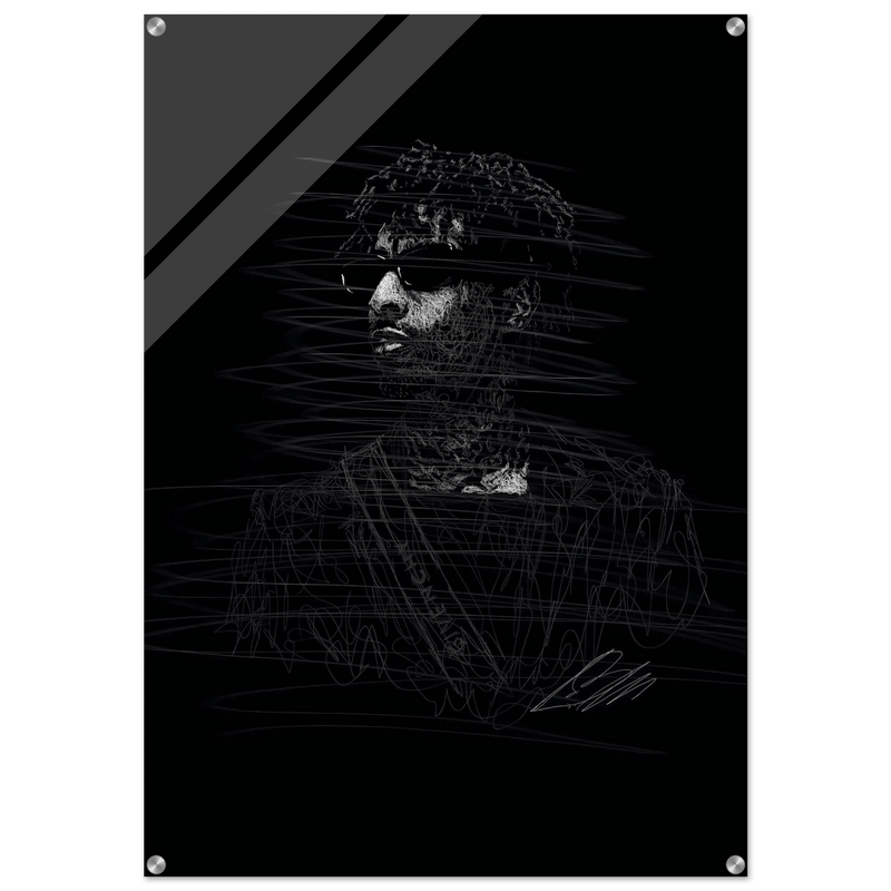 Rapper Scribble Art Acrylic Print – Abstract Modern Wall Decor of Connor McGregor in Various Sizes - Vibrantwalls