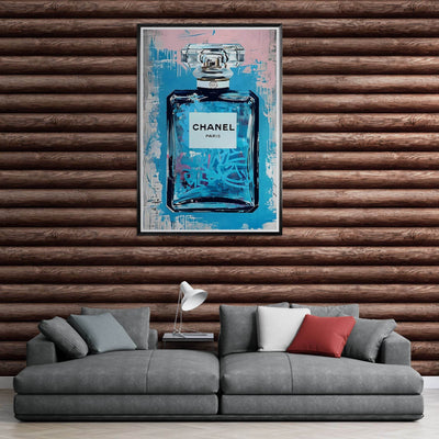 Abstract Chanel No. 5 Art Print in Mounted Frame - Iconic Glamour for Modern Decor - Vibrantwalls