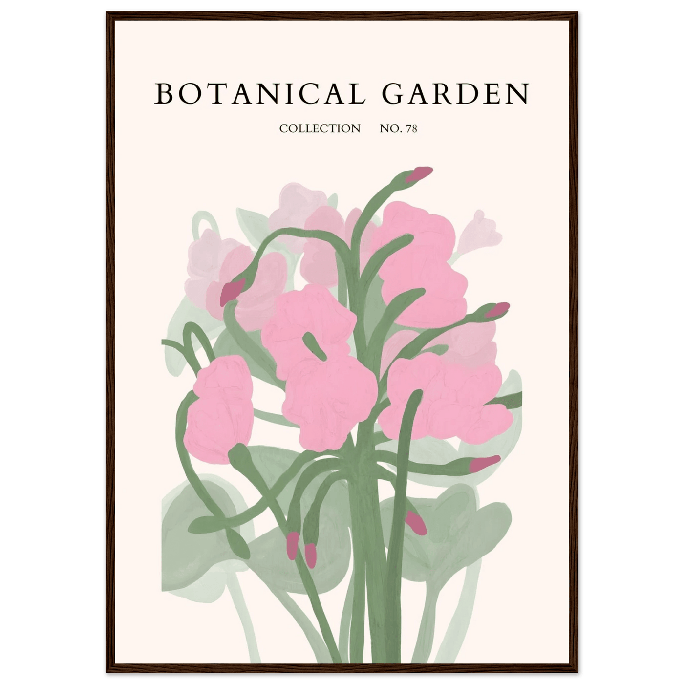 Botanical Garden Collection No. 78 Framed Poster – Blush Pink & Sage Green Floral Art Print | Ready-to-Hang - Vibrantwalls