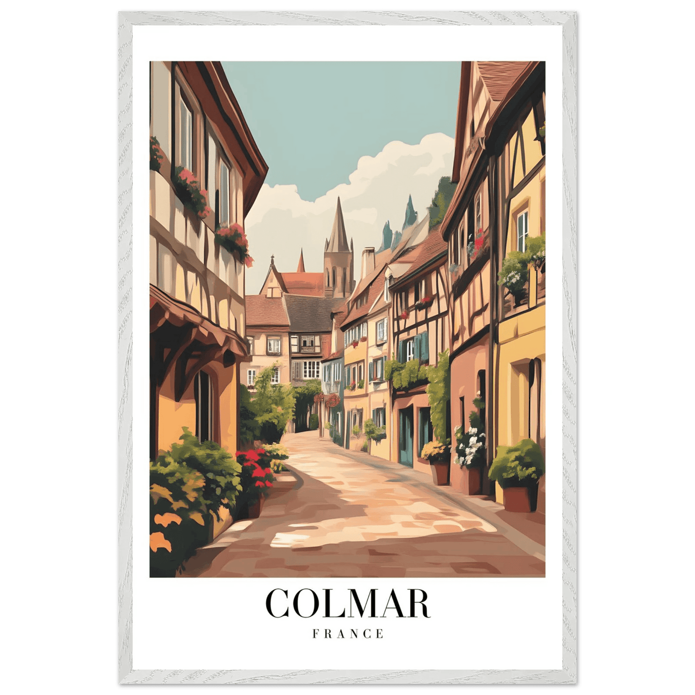 Colmar France Framed Poster – Vintage European Village Wall Art with Wooden Frame - Vibrantwalls