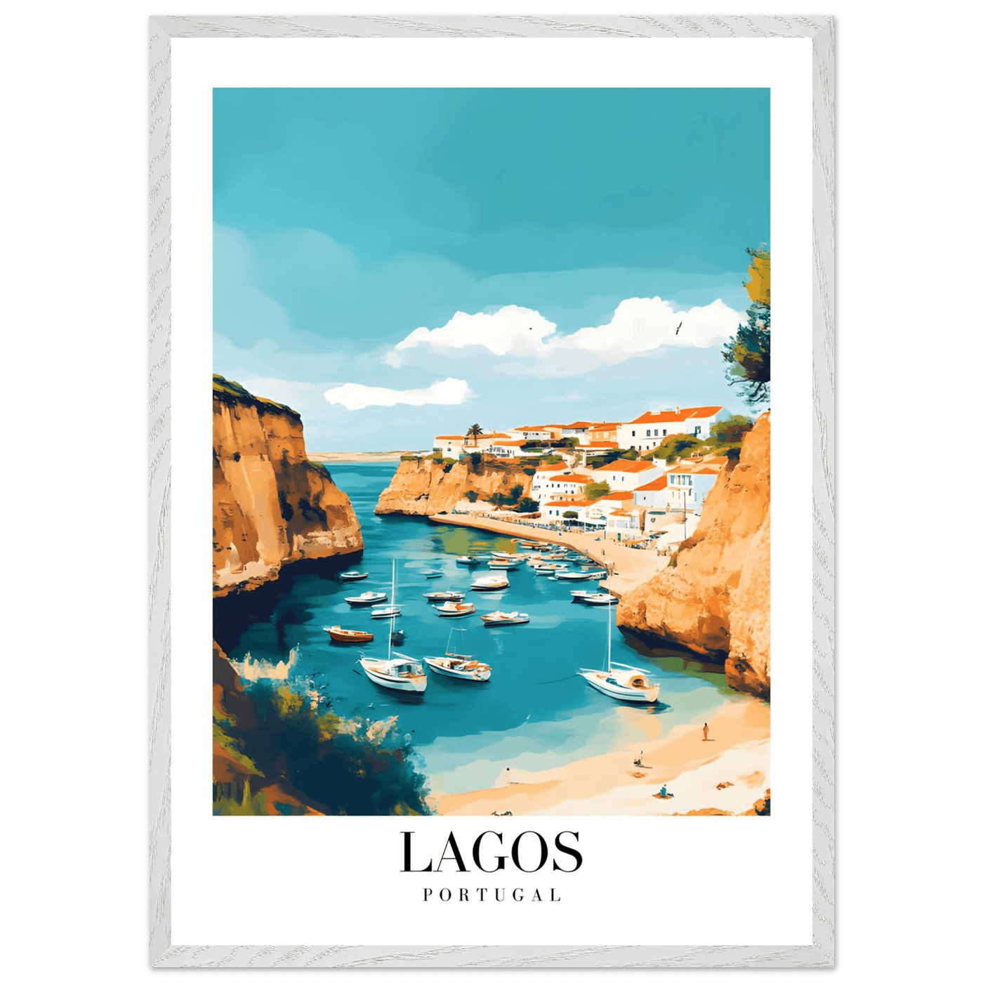 Lagos Portugal Framed Poster – Coastal Charm Travel Art with Wooden Frame - Vibrantwalls
