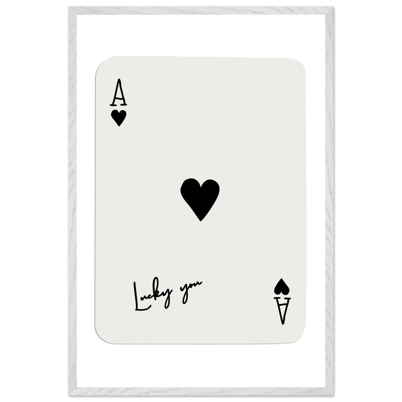 Lucky Ace of Hearts Framed Poster Art - Playful Poker Card Print in Eco-Friendly Wood Frame - Vibrantwalls