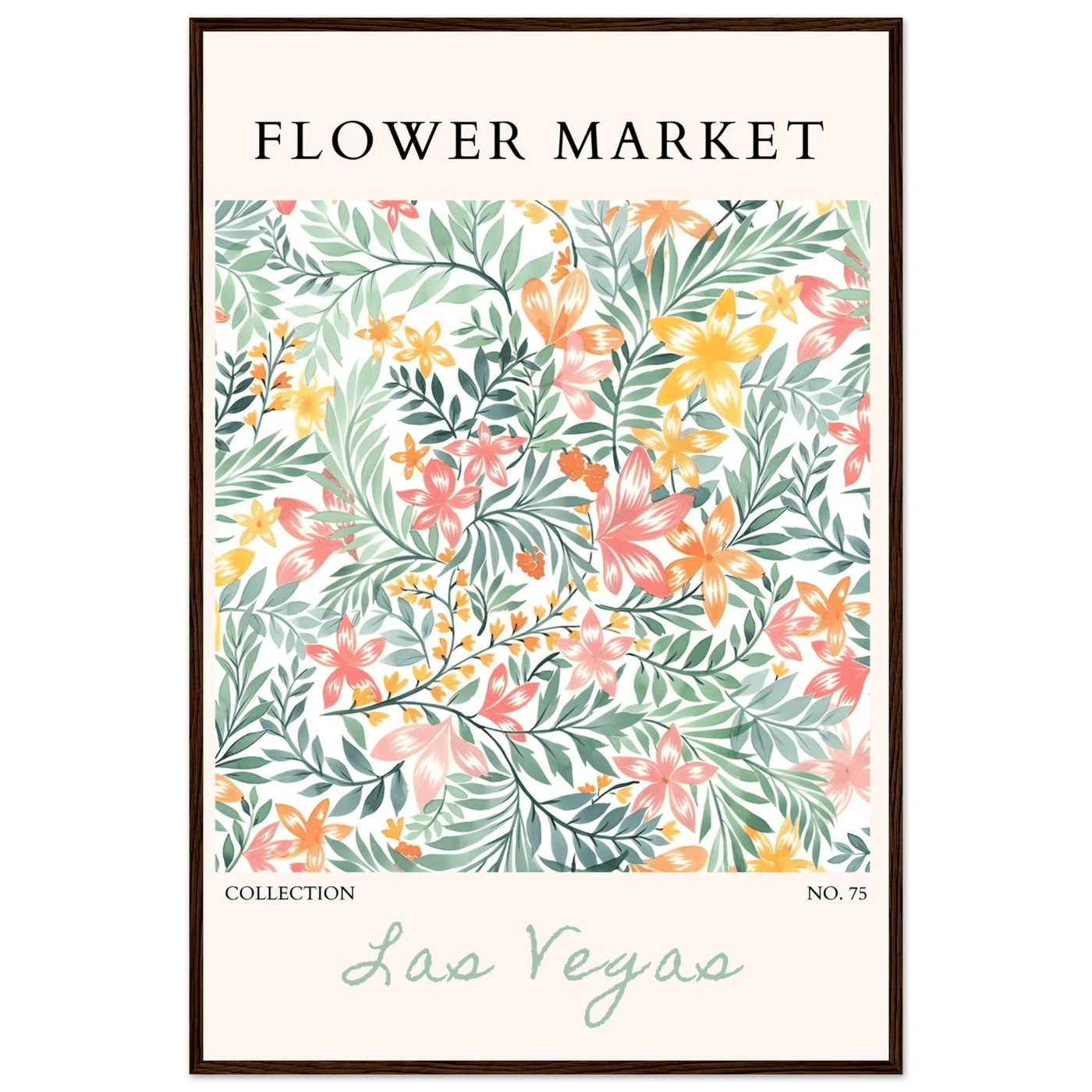 Flower Market Collection Framed Poster – Las Vegas Botanical Bliss Print | Ready-to-Hang Floral Art - Vibrantwalls
