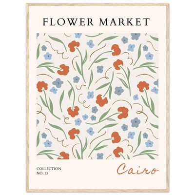 Flower Market Cairo Framed Poster – Abstract Floral Art Print | Earthy Tones & Ready-to-Hang Decor - Vibrantwalls