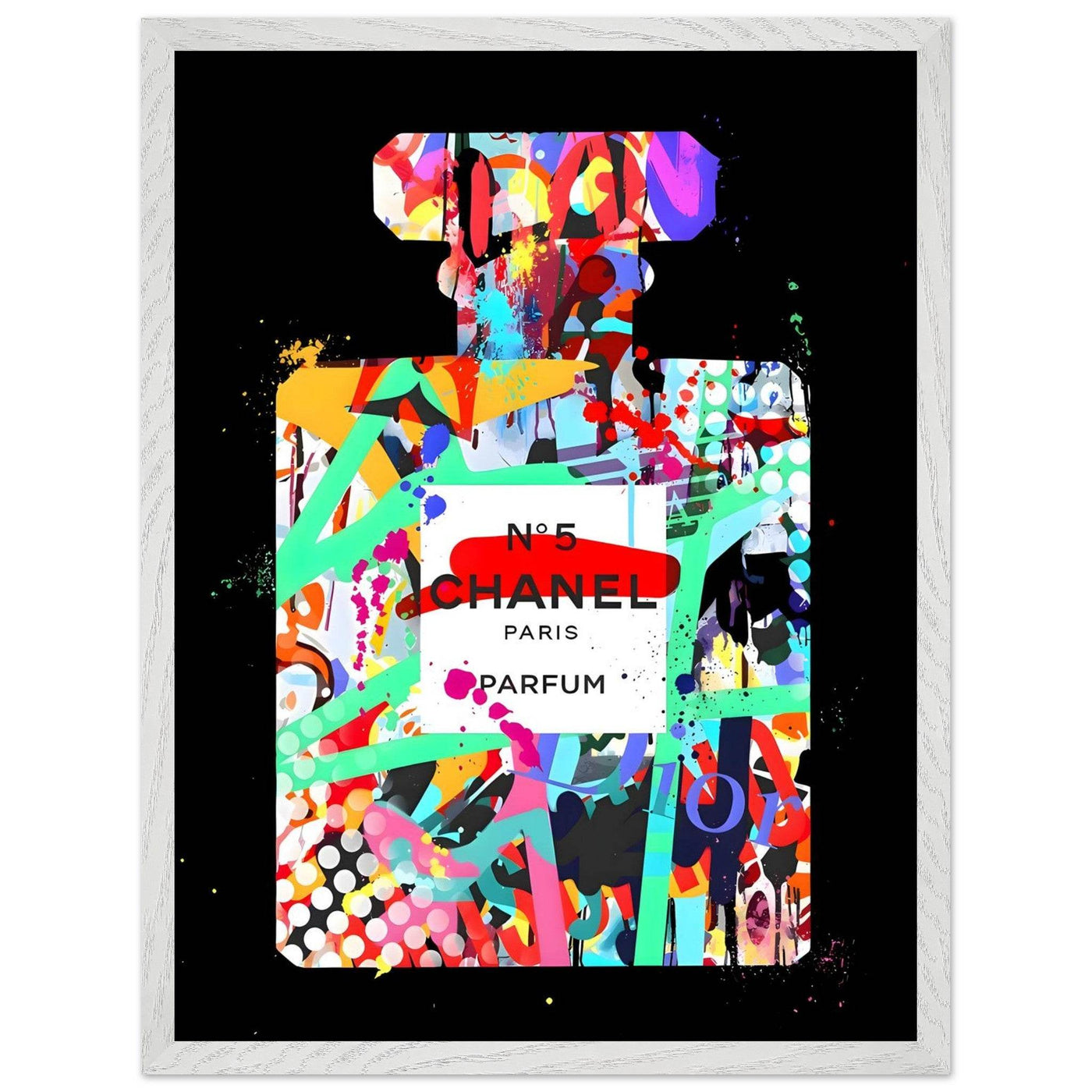 Vibrant Pop Art Chanel No. 5 Perfume Print - Framed & Ready-to-Hang - Vibrantwalls