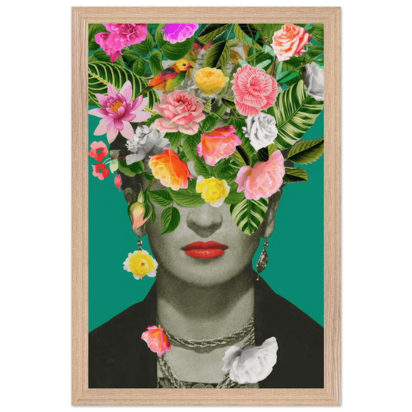 Floral Frida Artwork - Vibrant and Inspiring Home Decor - Vibrantwalls