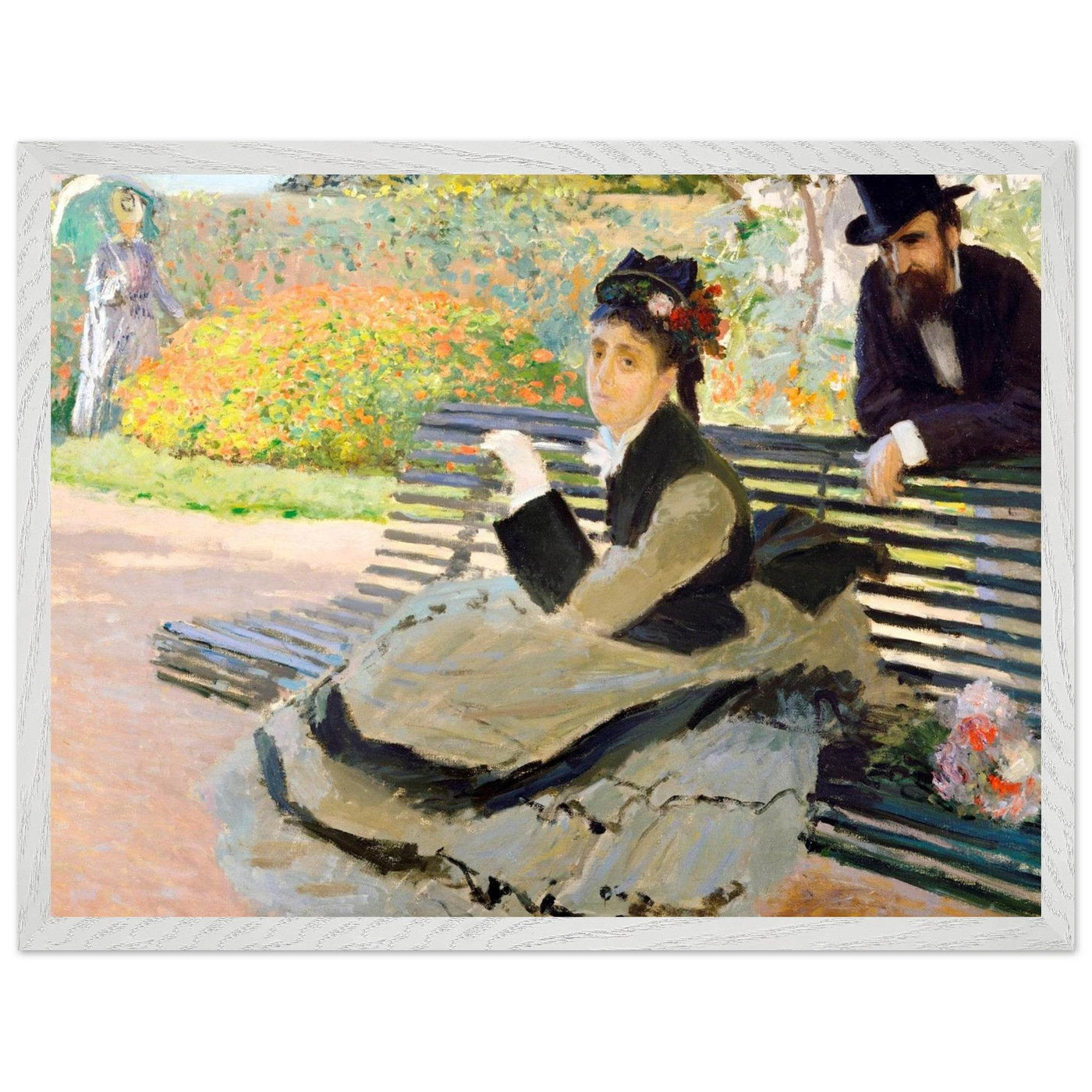 Camille Monet Garden Bench Art – Exquisite Artwork for Garden Lovers - Vibrantwalls