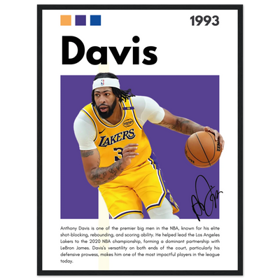 Anthony Davis Lakers Modern Basketball Art Print 45x60 cm 18x24″ Black frame Vibrantwalls