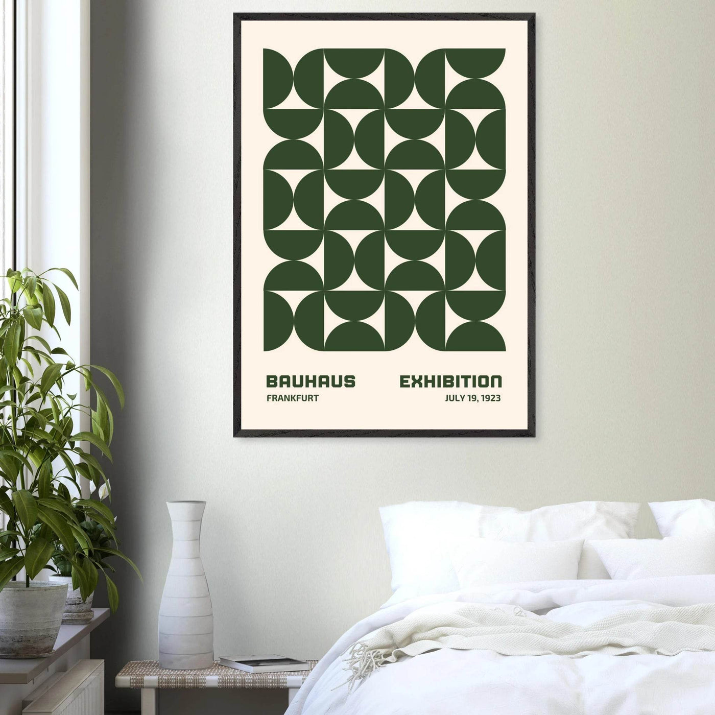 Bauhaus Forest Green & Cream Modern - Vibrantwalls