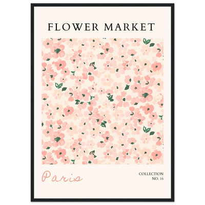 Paris Flower Market Framed Poster – Blush Floral Art Print | Ready-to-Hang Wall Decor in Multiple Sizes & Frame Finishes - Vibrantwalls