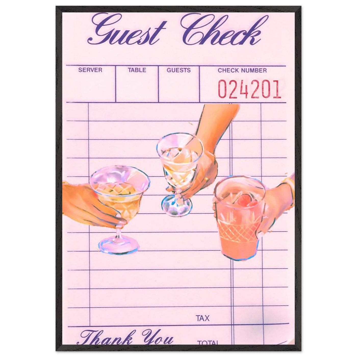 Retro Bar Tab Cocktail Recipe - Vibrantwalls