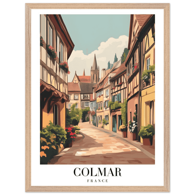 Colmar France Framed Poster – Vintage European Village Wall Art with Wooden Frame - Vibrantwalls
