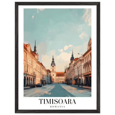 Timisoara Romania Framed Poster – Vintage Cityscape Wall Art with Wooden Frame - Vibrantwalls