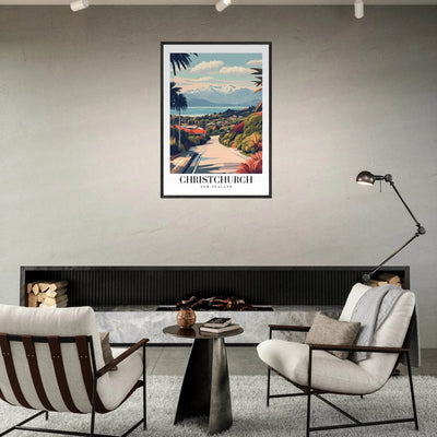 Christchurch New Zealand Framed Poster – Vintage Travel Wall Art with Wooden Frame - Vibrantwalls