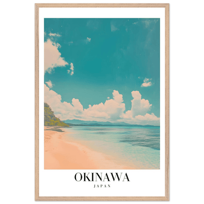 Okinawa Japan Framed Poster – Vintage Beach Travel Wall Art with Wooden Frame - Vibrantwalls