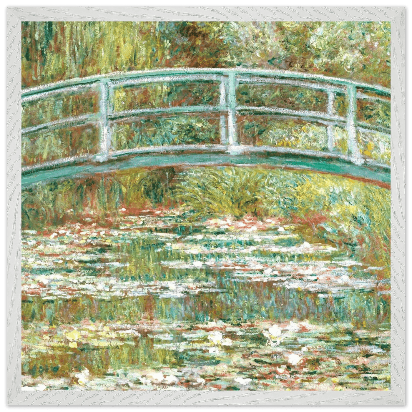 Bridge Over a Pond Art Print - Water Lilies Decorative Artwork for Your Space - Vibrantwalls