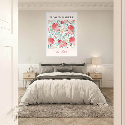 London Flower Market Blush Sage Floral Watercolor - Wall Art - Vibrantwalls