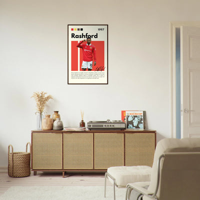 Marcus Rashford Manchester United Soccer Framed Poster – Iconic Red Devil Art Print Vibrantwalls