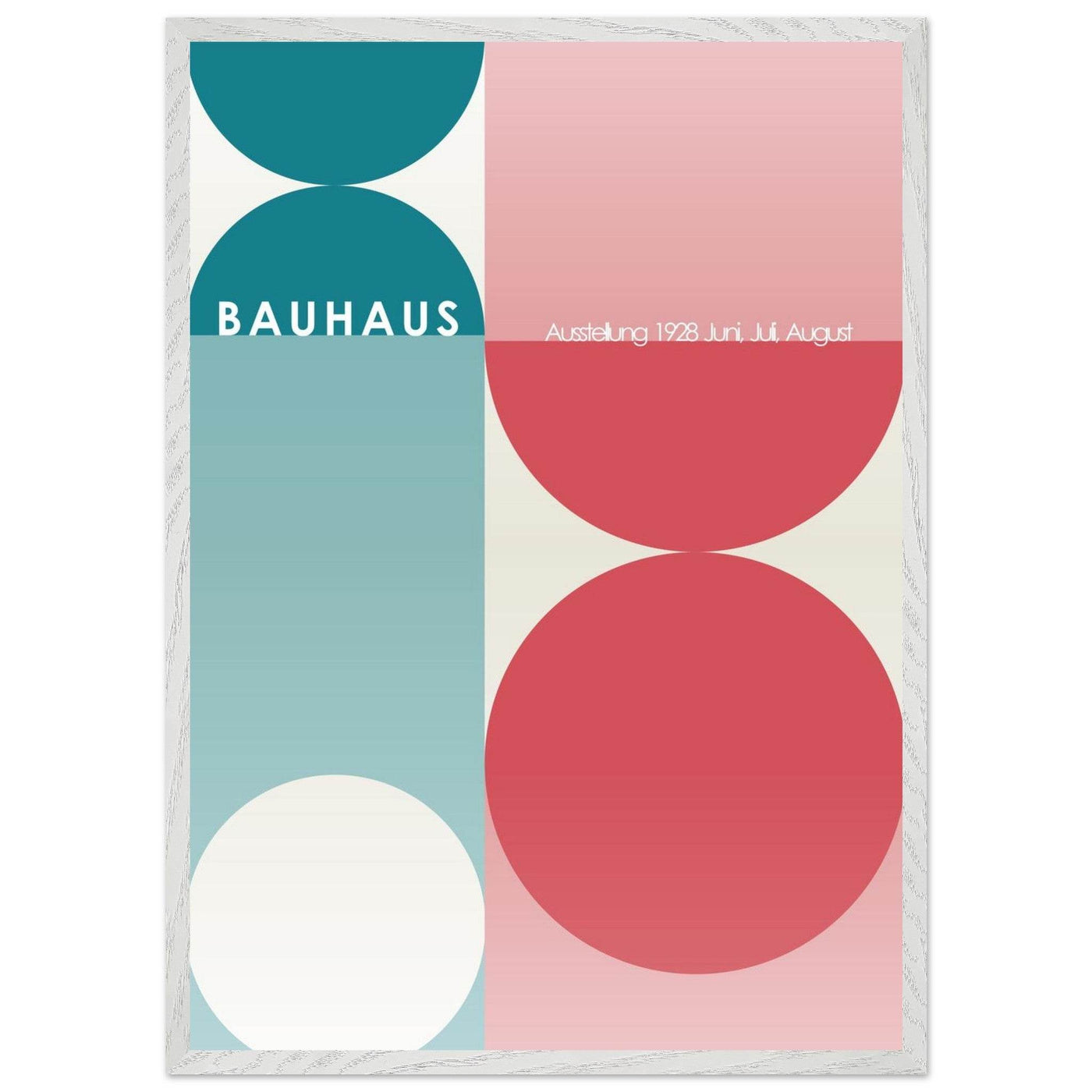 Bauhaus Retro Art Print in Teal and Coral for Unique Retro Decor - Vibrantwalls