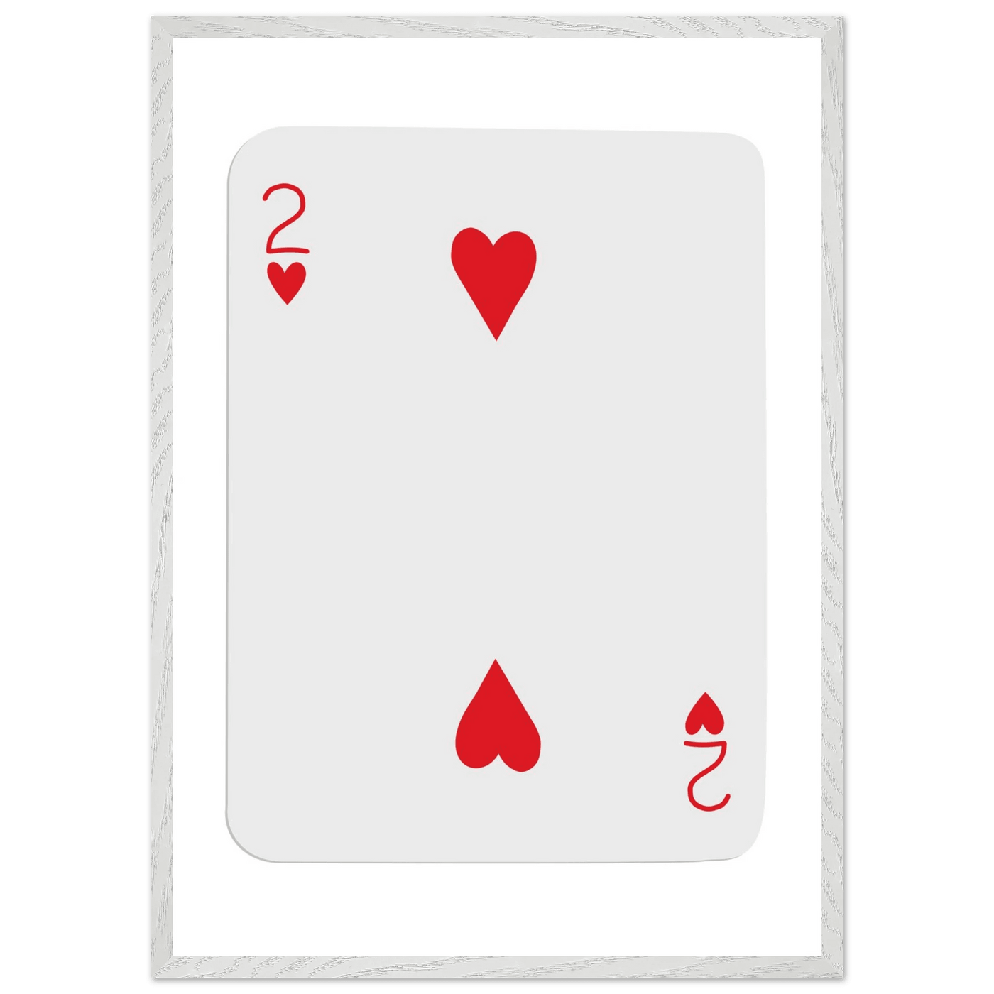 Two of Hearts Poker Card Print - Framed Wall Art, Eco-Friendly Wood Frame in Your Choice of Size & Finish - Vibrantwalls