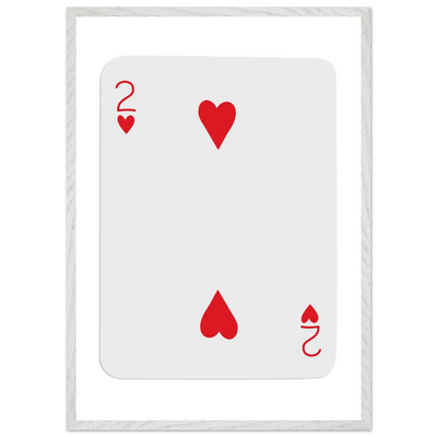 Two of Hearts Poker Card Print - Framed Wall Art, Eco-Friendly Wood Frame in Your Choice of Size & Finish - Vibrantwalls