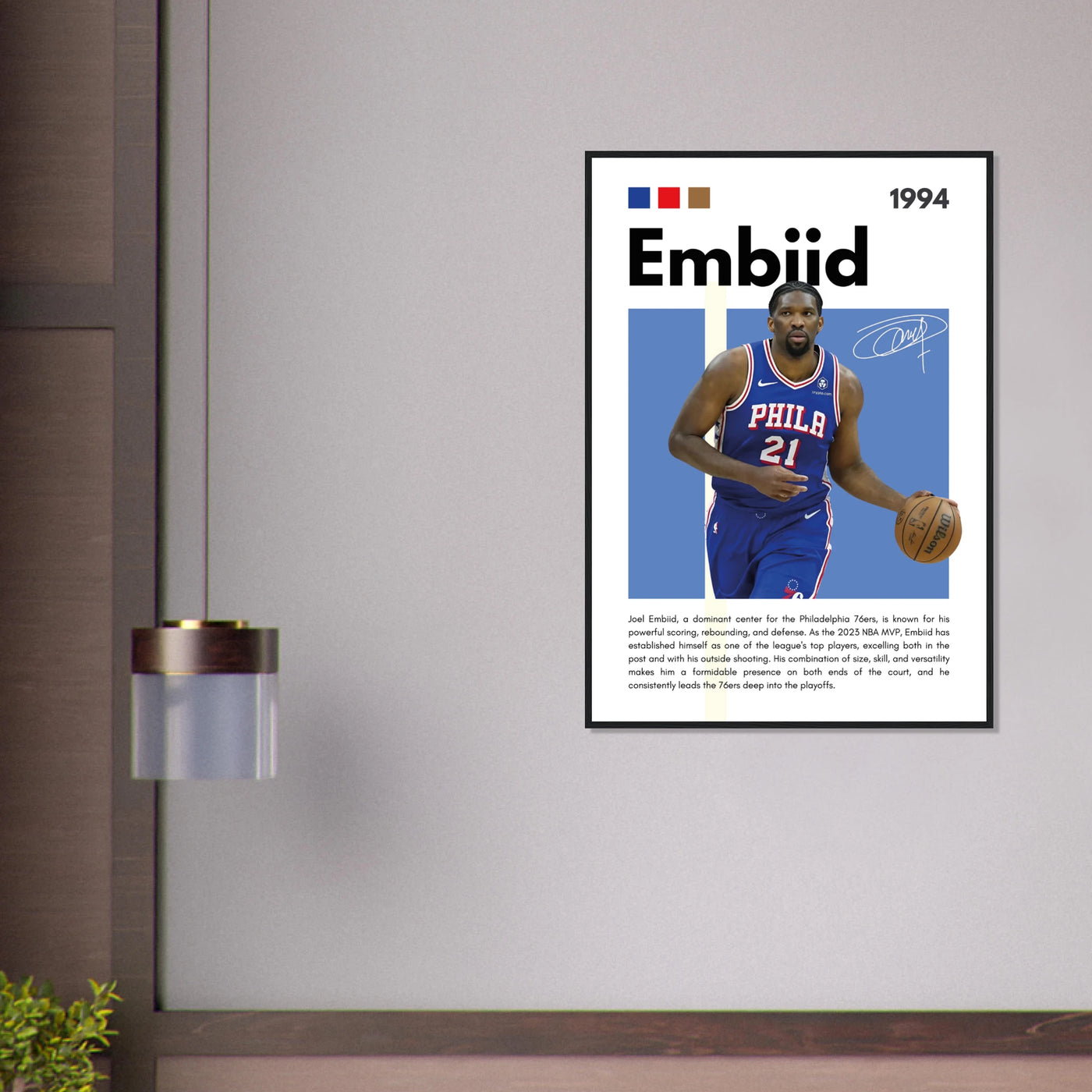 Joel Embiid The Process 76ers Framed Poster Vibrantwalls