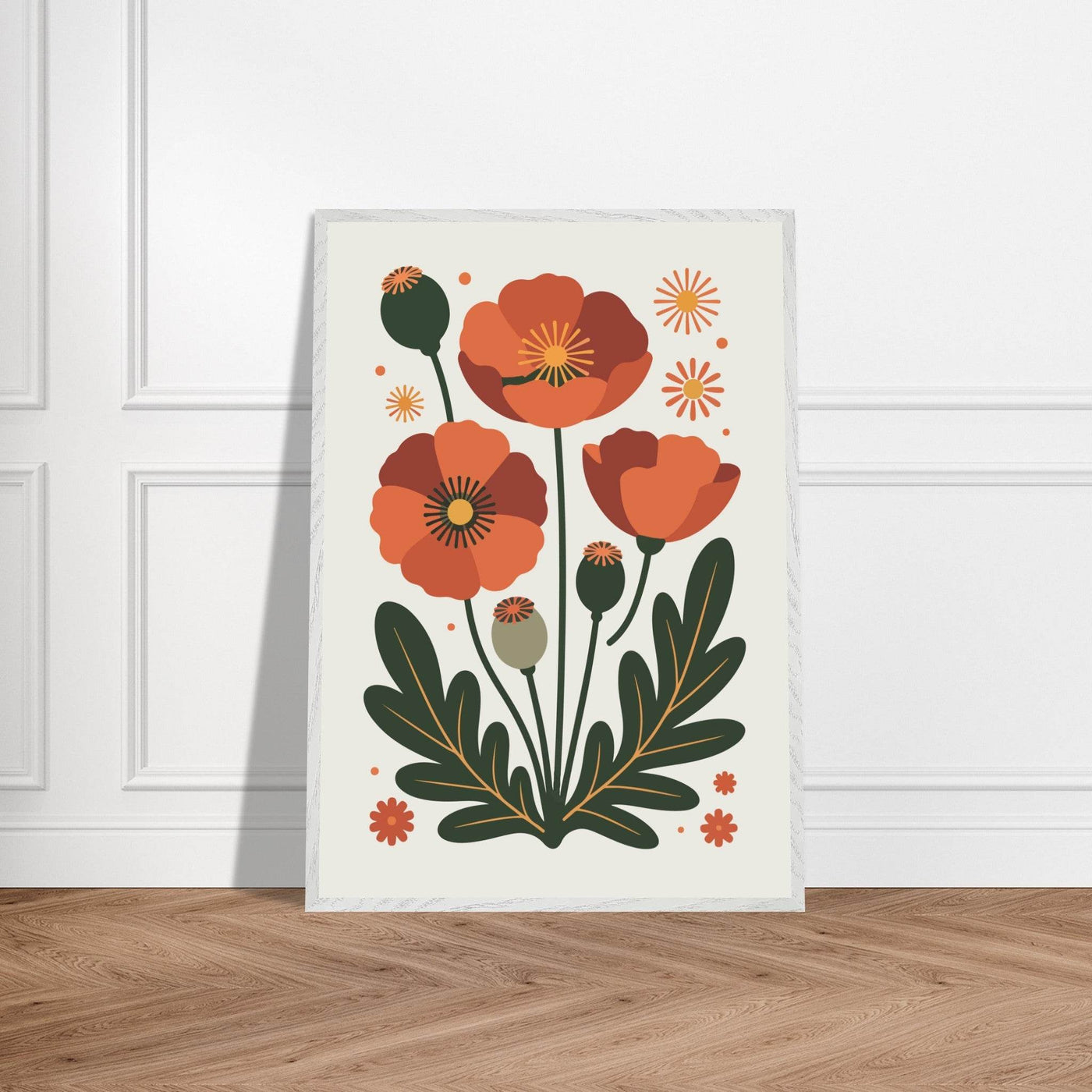 Abstract Floral Bloom Terracotta Earth Tones - Vibrantwalls