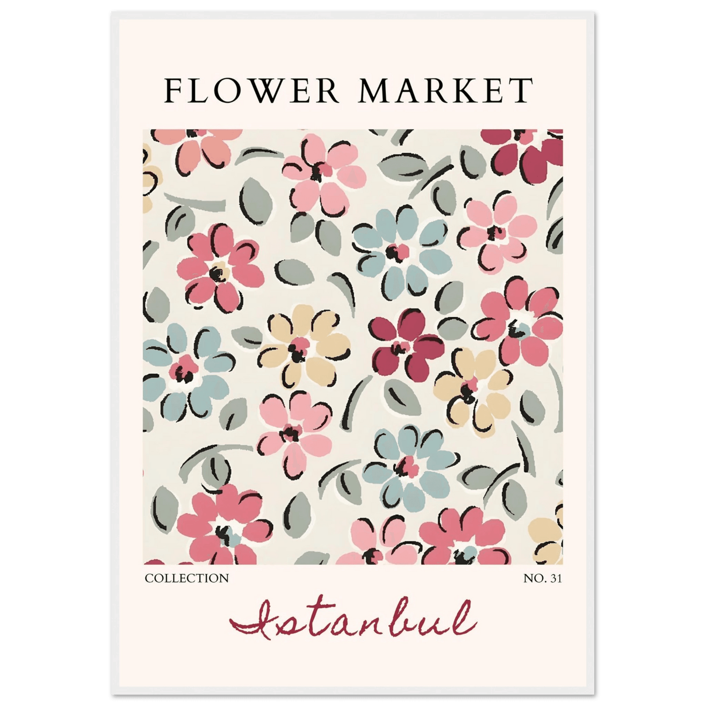 Flower Market Istanbul Art Print – Vibrant Floral Abstract Framed Poster | Ready-to-Hang Decor - Vibrantwalls
