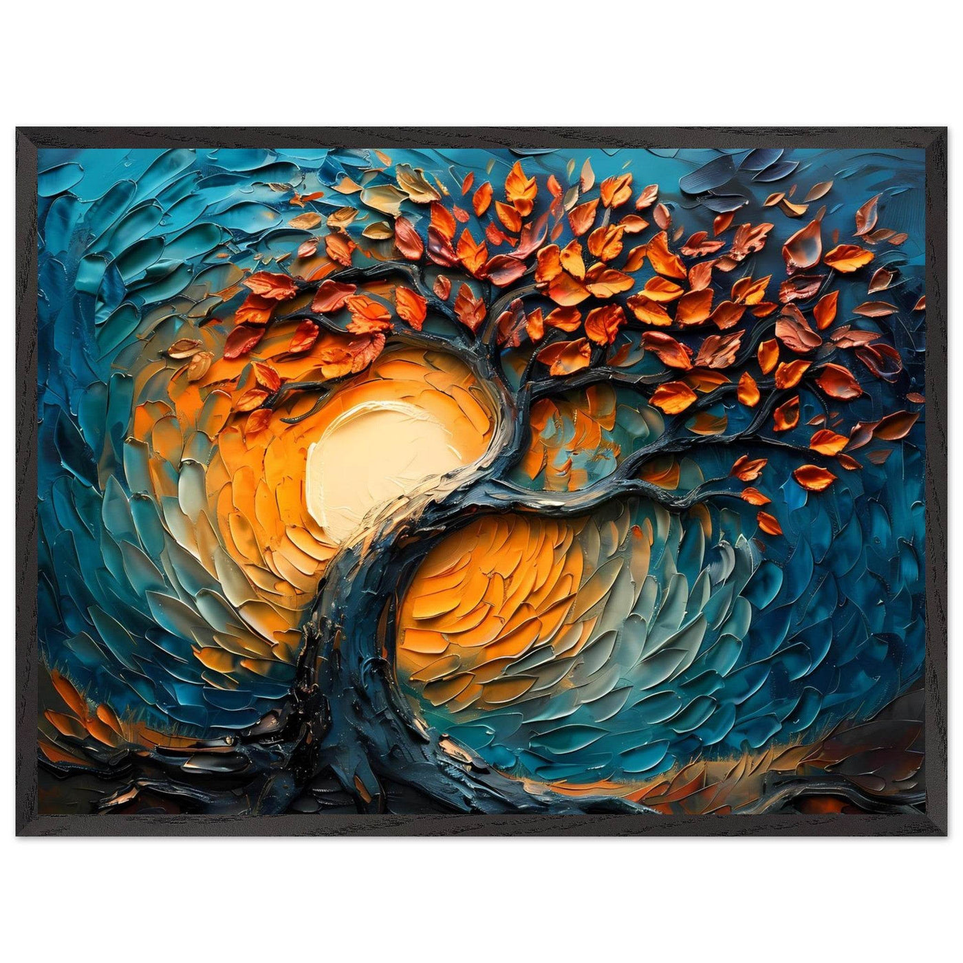 Palette Knife Tree of Life Framed - Vibrantwalls