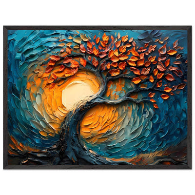 Palette Knife Tree of Life Framed - Vibrantwalls