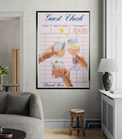 Retro Bar Tab Cocktail Recipe - Vibrantwalls