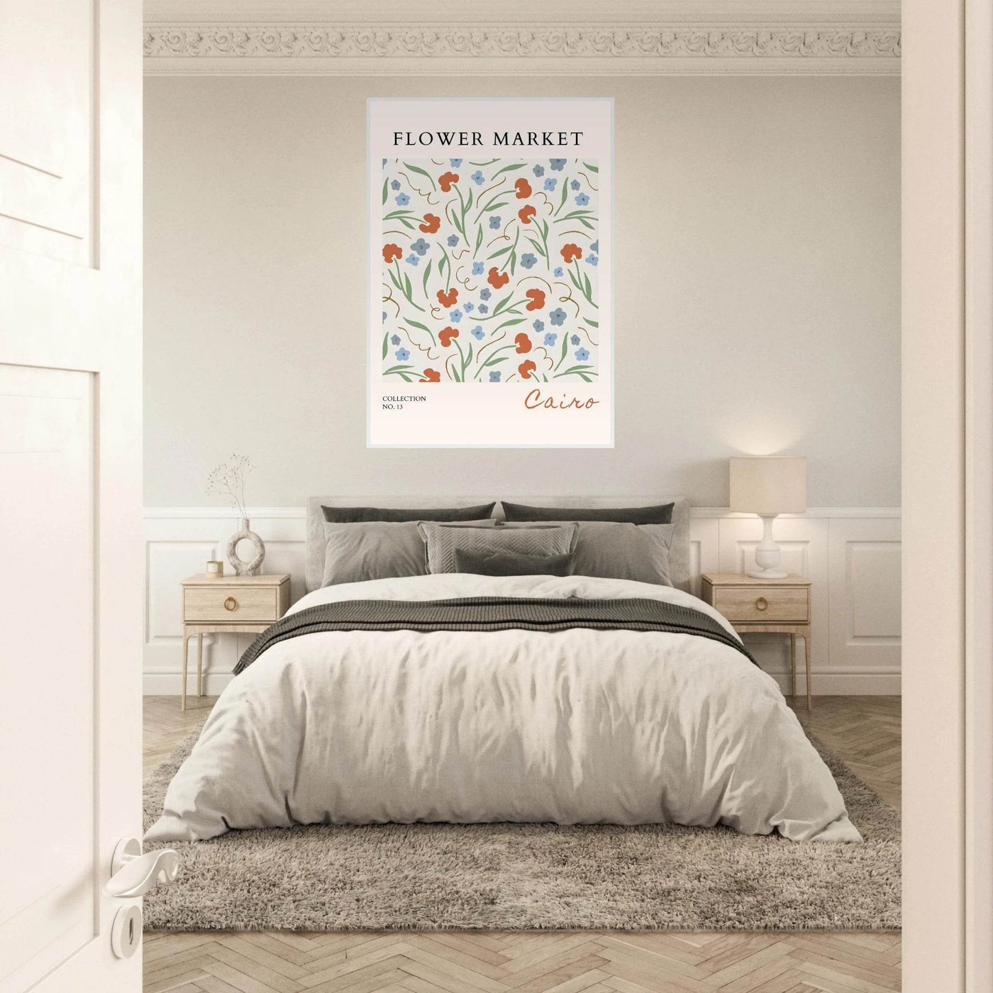 Flower Market Cairo Framed Poster – Abstract Floral Art Print | Earthy Tones & Ready-to-Hang Decor - Vibrantwalls