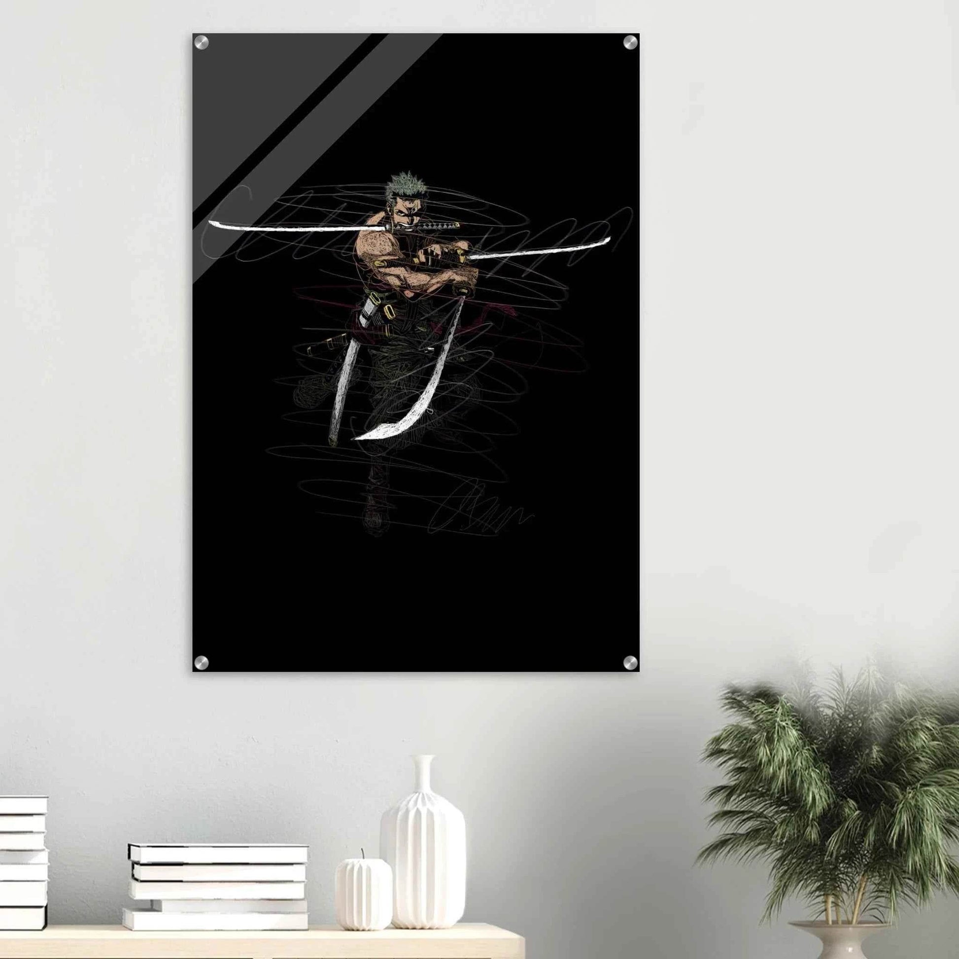 Roronoa Zoro Inspired Acrylic Print – Dynamic, Durable, Modern Anime Wall Art - Vibrantwalls