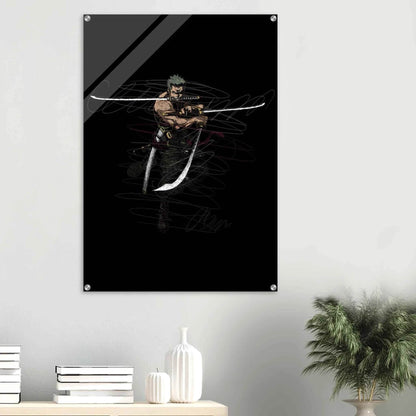 Roronoa Zoro Inspired Acrylic Print – Dynamic, Durable, Modern Anime Wall Art - Vibrantwalls
