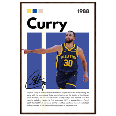 Stephen Curry Chef Curry Warriors Framed Poster 60x90 cm 24x36″ Dark wood frame Vibrantwalls
