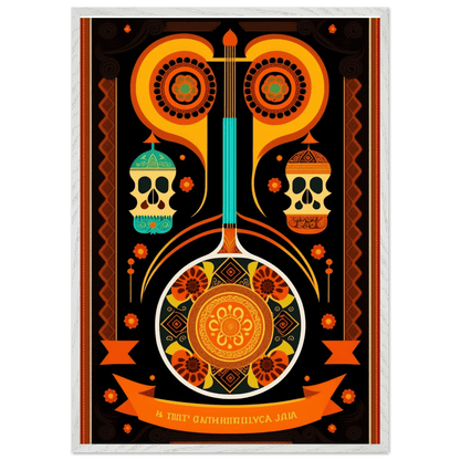 Vibrant Day of the Dead Guitar - Vibrantwalls