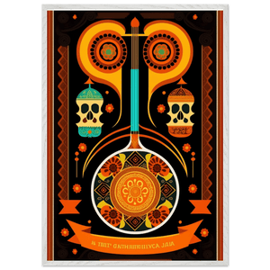 Vibrant Day of the Dead Guitar - Vibrantwalls