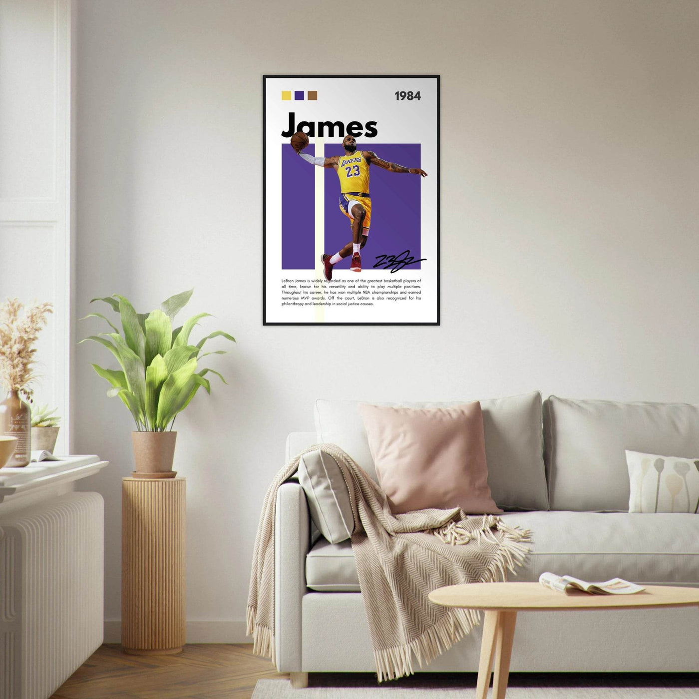 LeBron James Lakers Championship Vintage Art Print - Vibrantwalls