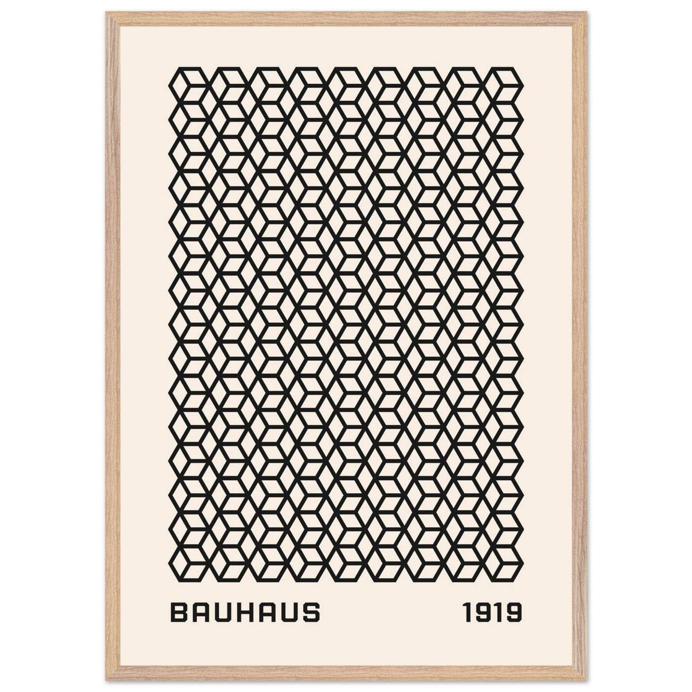 Bauhaus 1919 Geometric Cube Pattern Art Print – Modern Minimalist Framed Poster in Multiple Sizes - Vibrantwalls