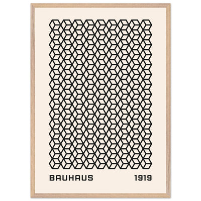 Bauhaus 1919 Geometric Cube Pattern Art Print – Modern Minimalist Framed Poster in Multiple Sizes - Vibrantwalls