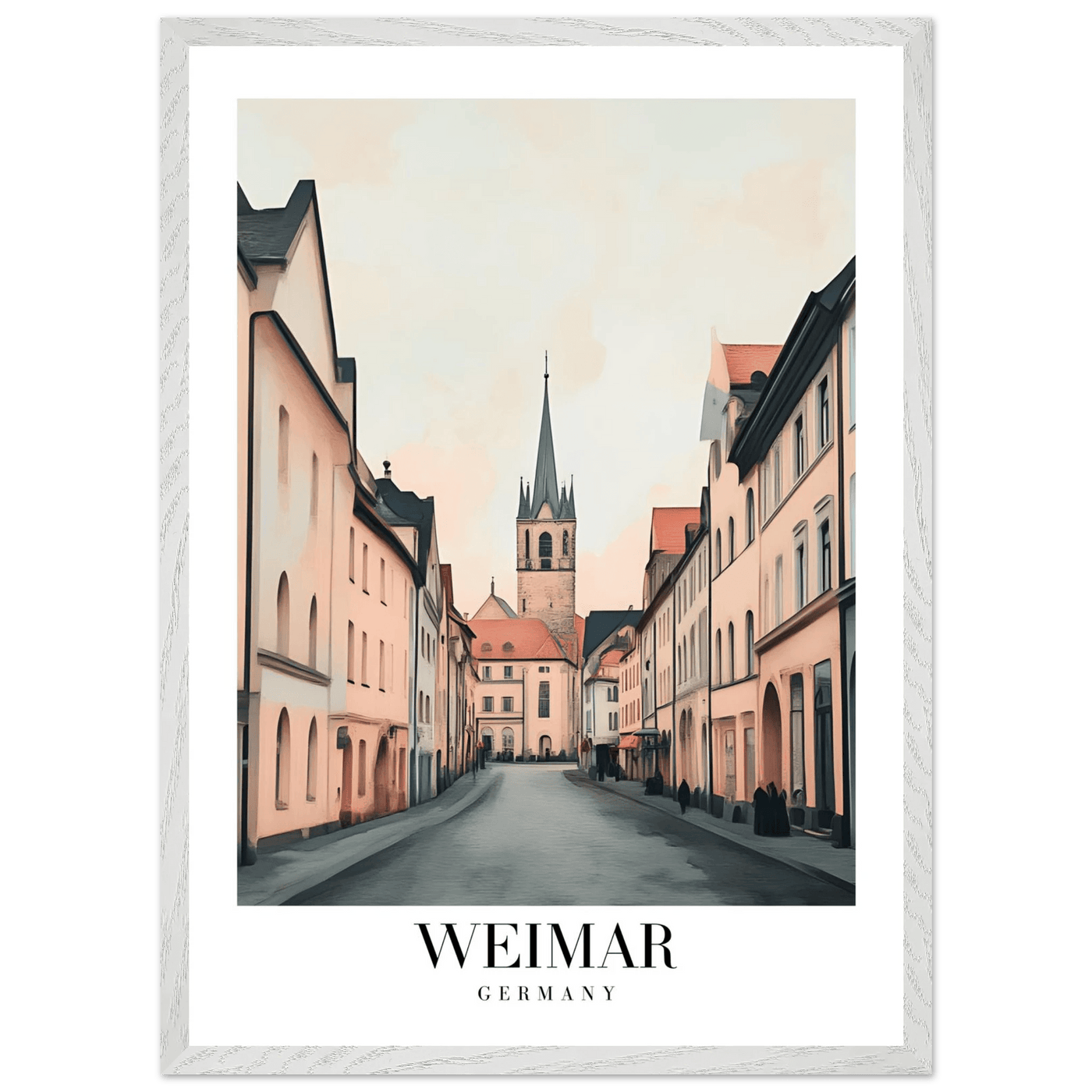 Weimar Germany Framed Poster – Vintage European Cityscape Wall Art with Wooden Frame - Vibrantwalls