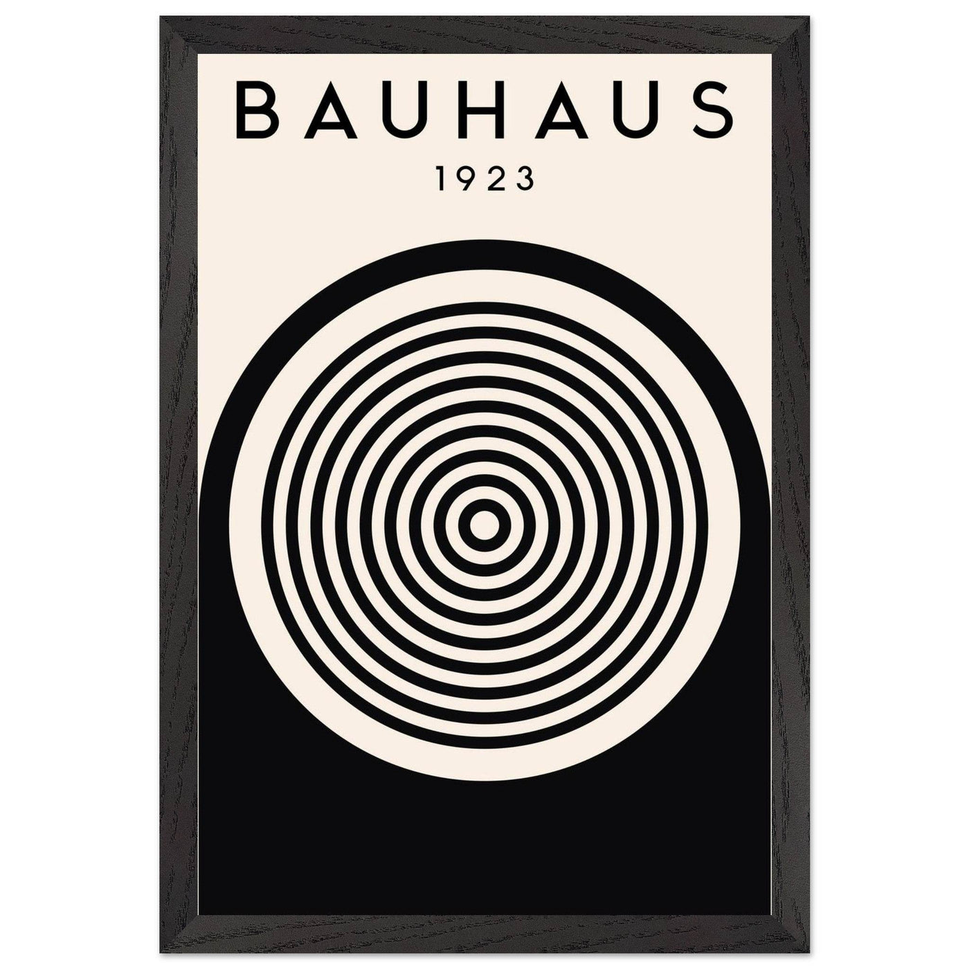 Bauhaus Black and White Art - Concentric Circle Design - Vibrantwalls