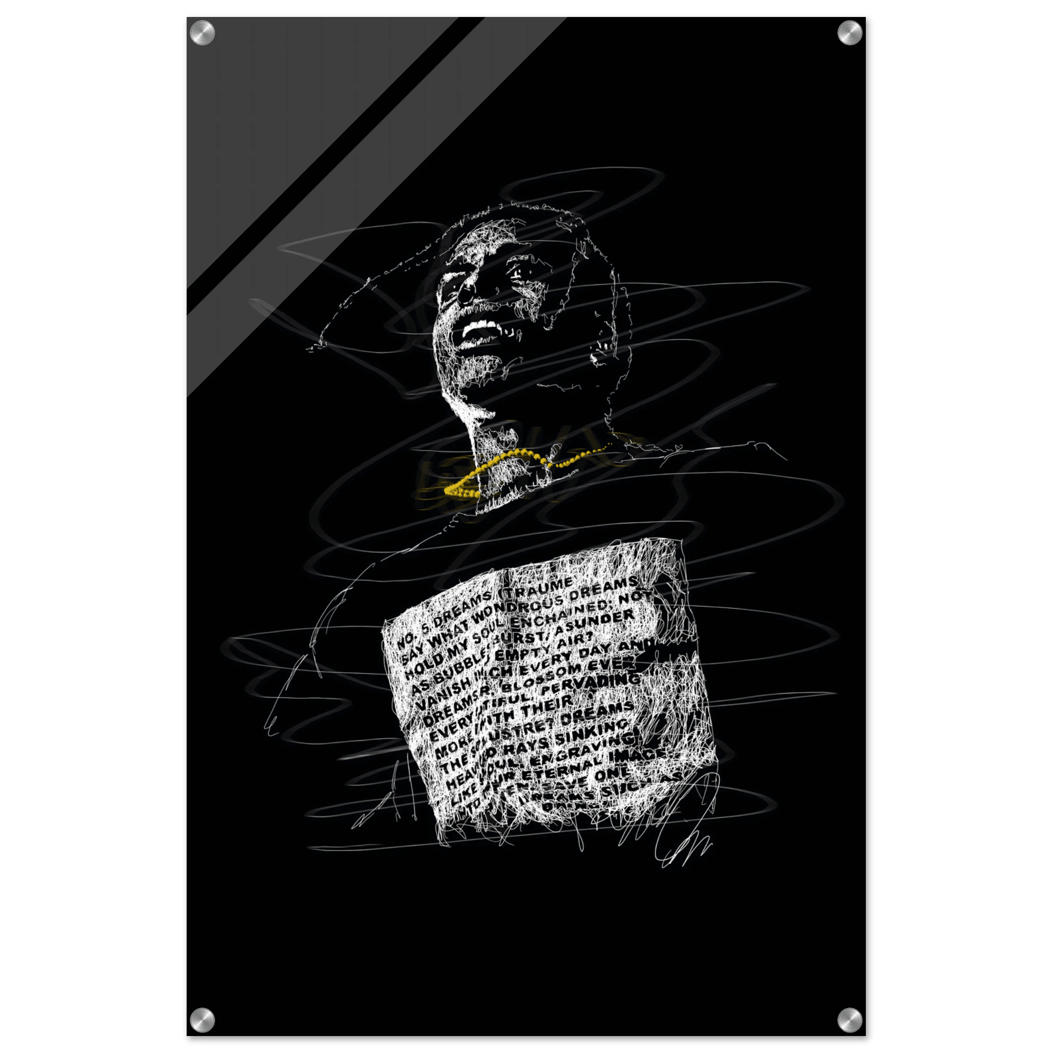 A$AP Rocky Acrylic Print - Unique Scribble Art for Stunning Wall Decor - Vibrantwalls