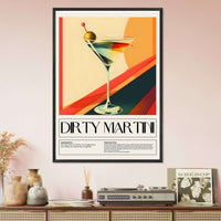 Dirty Martini Cocktail Recipe Wall Art - Vibrantwalls