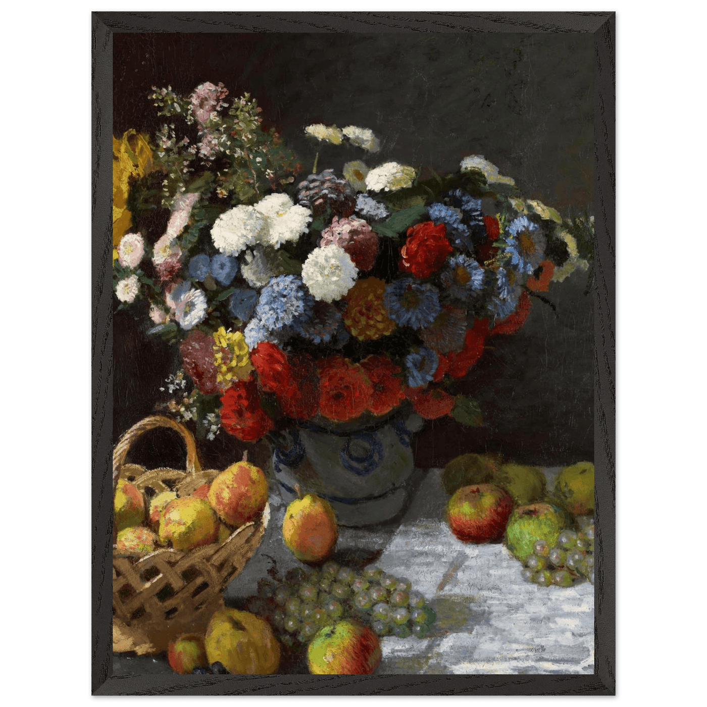 Still Life Wall Art Print of Flowers and Fruit for Elegant Home Decor - Vibrantwalls