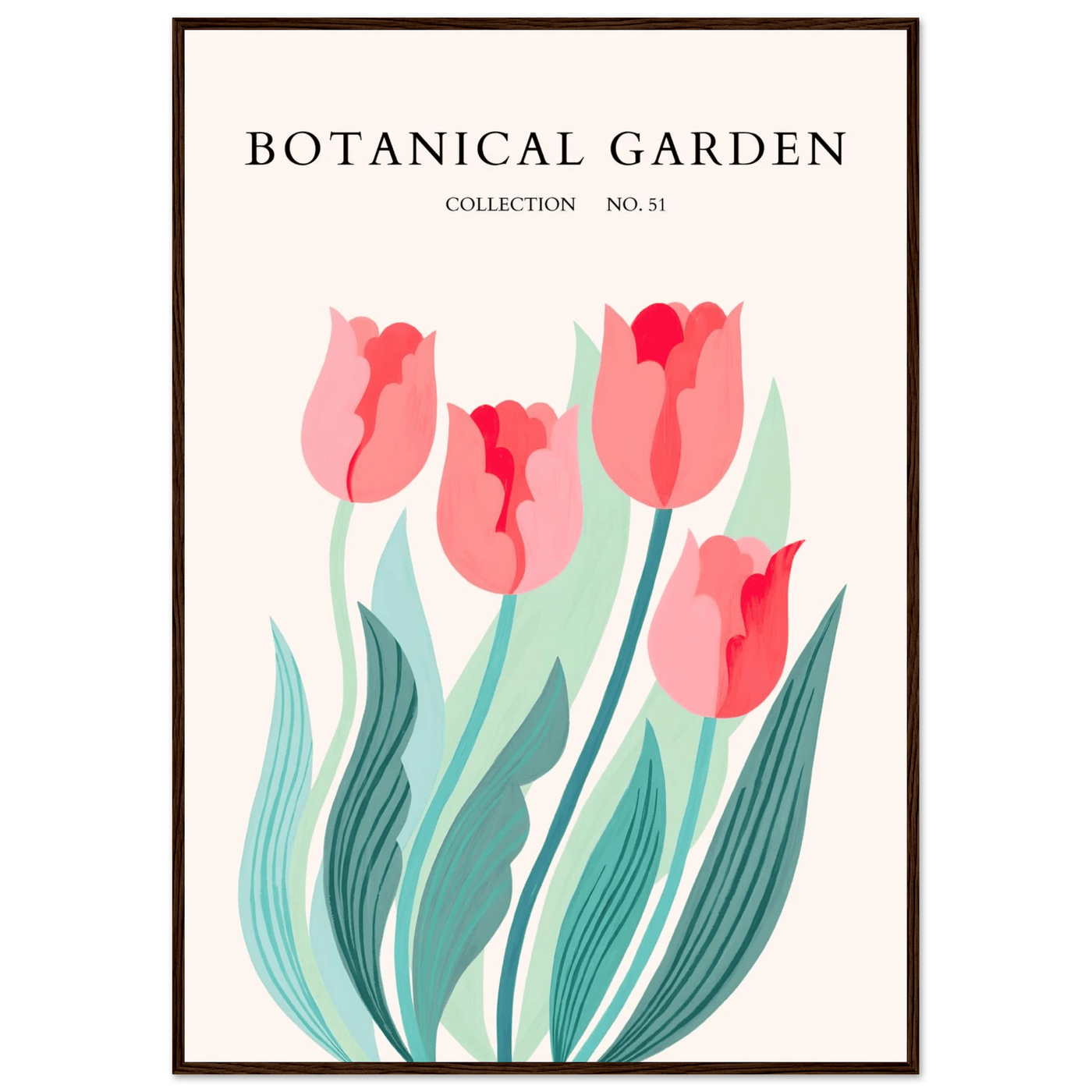 Botanical Garden Tulip Framed Poster – Pastel Florals & Nature Art Prints | Ready-to-Hang Wall Decor - Vibrantwalls