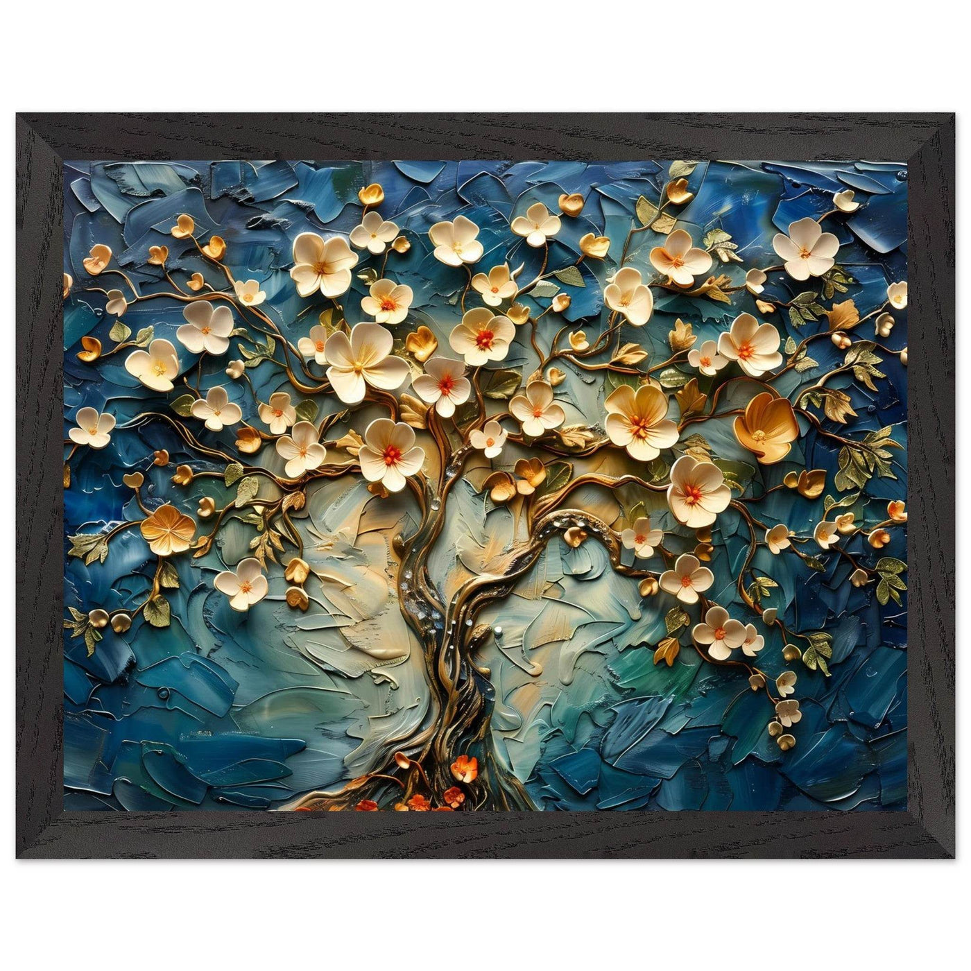 Textured Tree of Life Impasto Blooms - Vibrantwalls